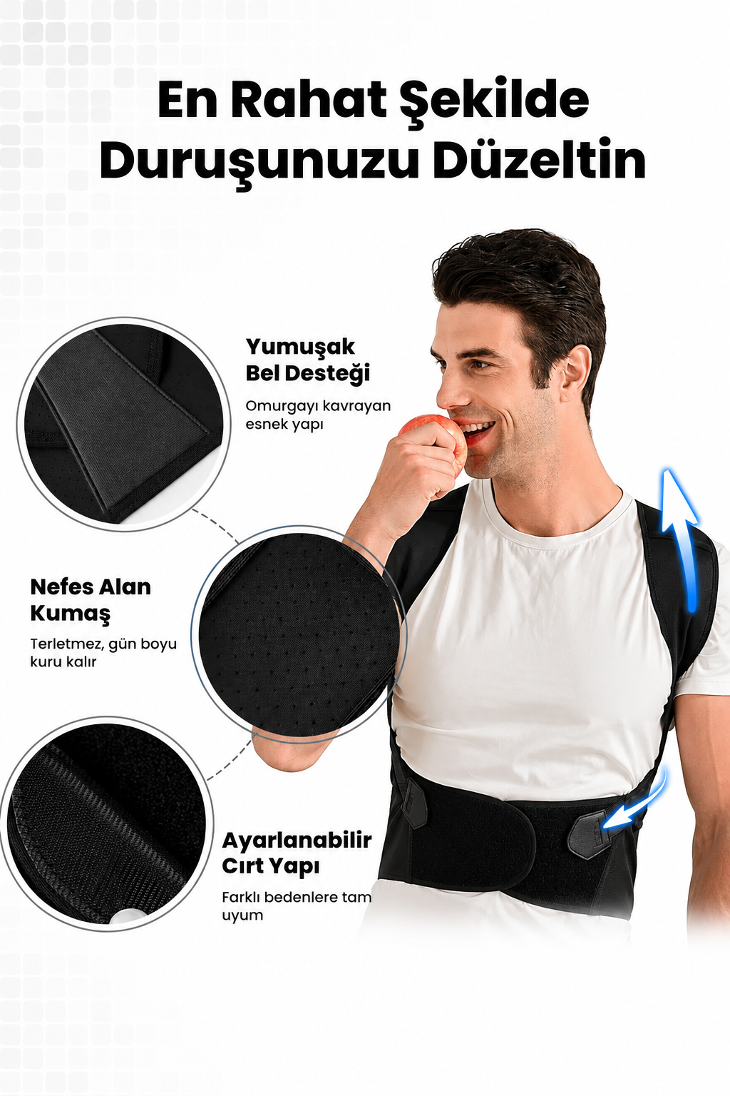 AlinoraFit® Ayarlanabilir Dik Duruş Korsesi - Boyunuzu 5CM Uzatın