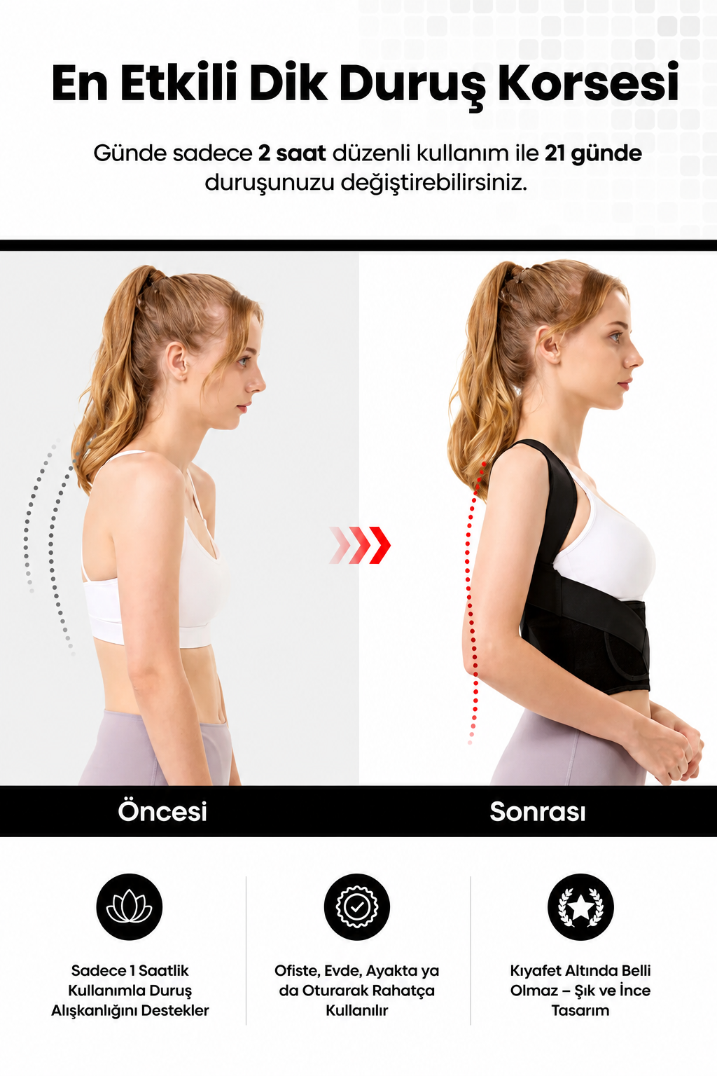 AlinoraFit® Ayarlanabilir Dik Duruş Korsesi - Boyunuzu 5CM Uzatın
